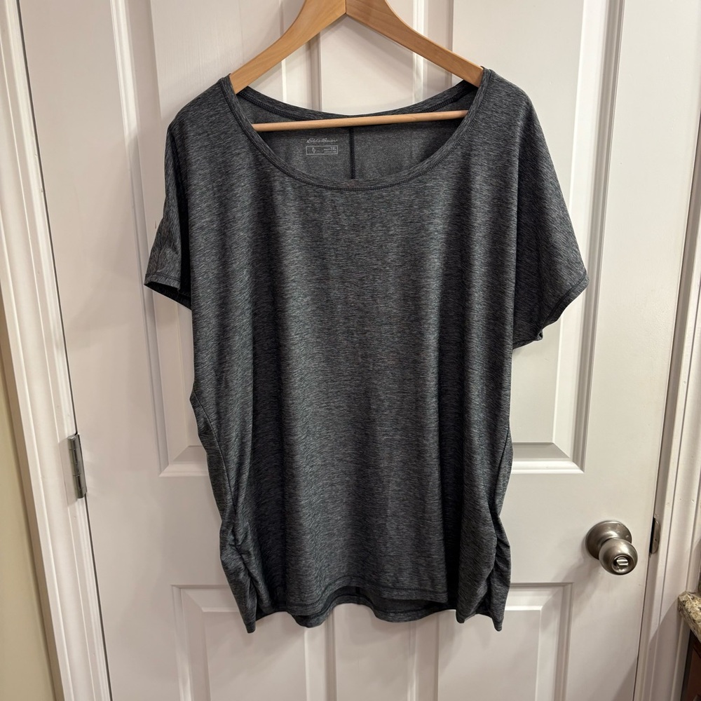 Eddie Bauer Heather Gray Athletic Workout Short Sleeve Tee, XXL